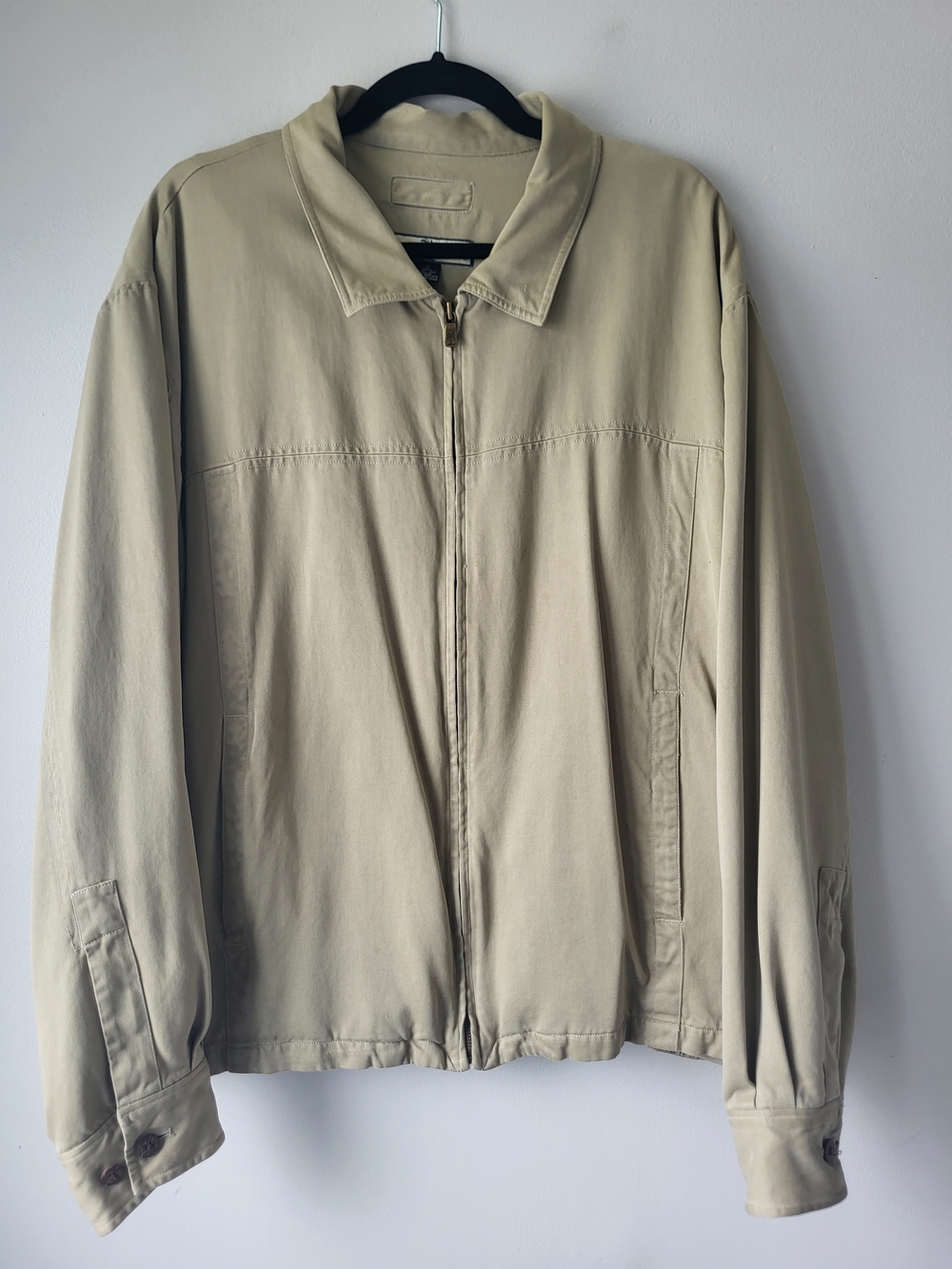 Tommy Bahama Men's Lightweight Silk Bomber Classic Zip Jacket - Khaki